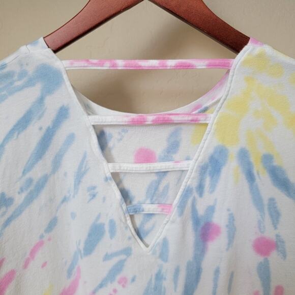 PINK Victoria's Secret Ladder Back Tie Dye Cropped Tee XS - Picture 8 of 13